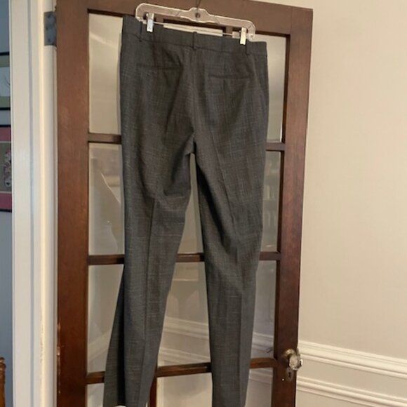 Ann Taylor Gray Trousers with Thin Silver Plaid, Size 12T - Picture 4 of 5